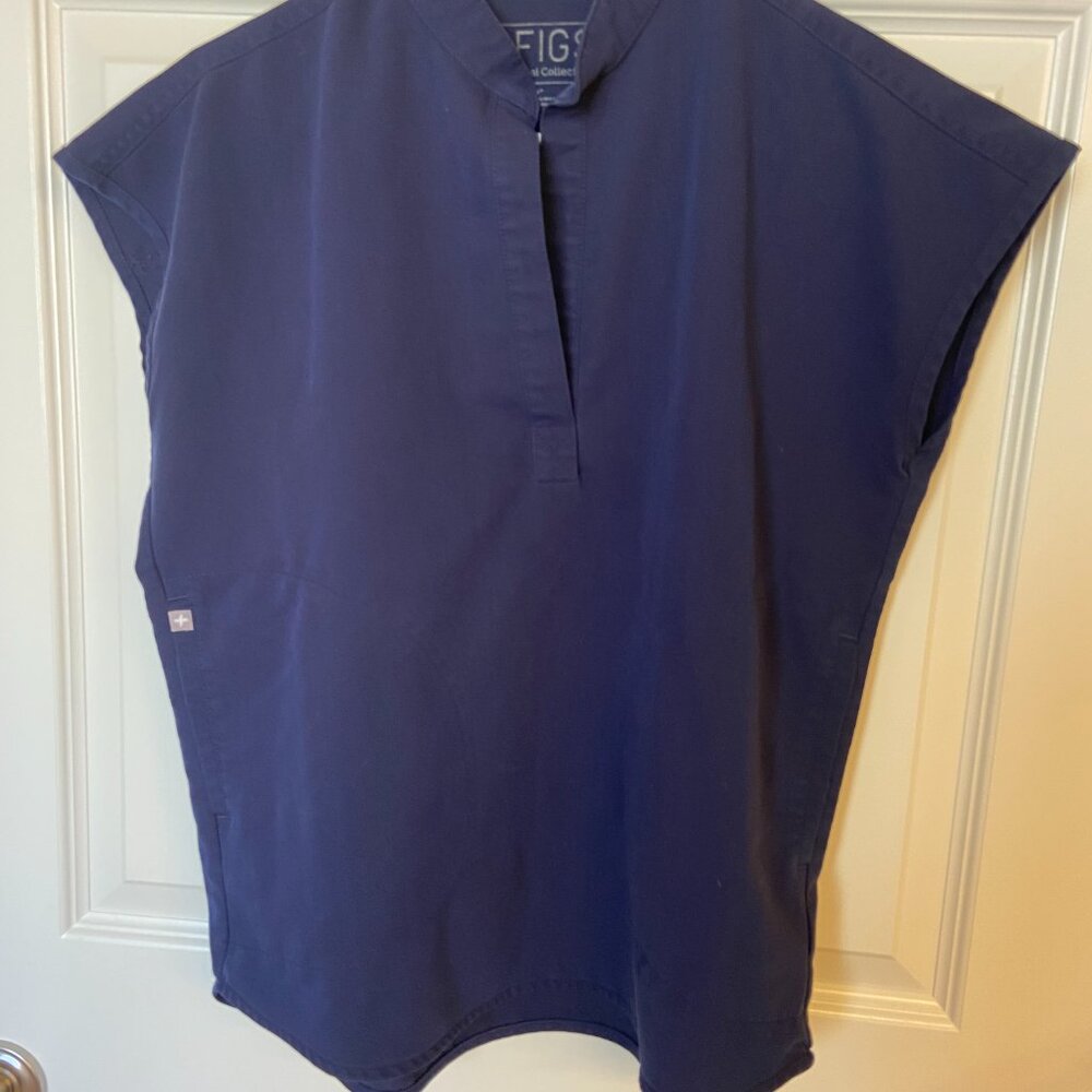 Rafaela Oversized Scrub Top - Navy- XXS